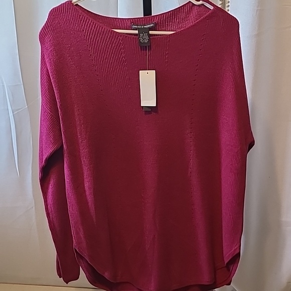 Chelsea & Theodore Sweaters - Chelsea & Theodore Cashmere Blend Sweater Fuchsia Sweater Women’s Size L Soft